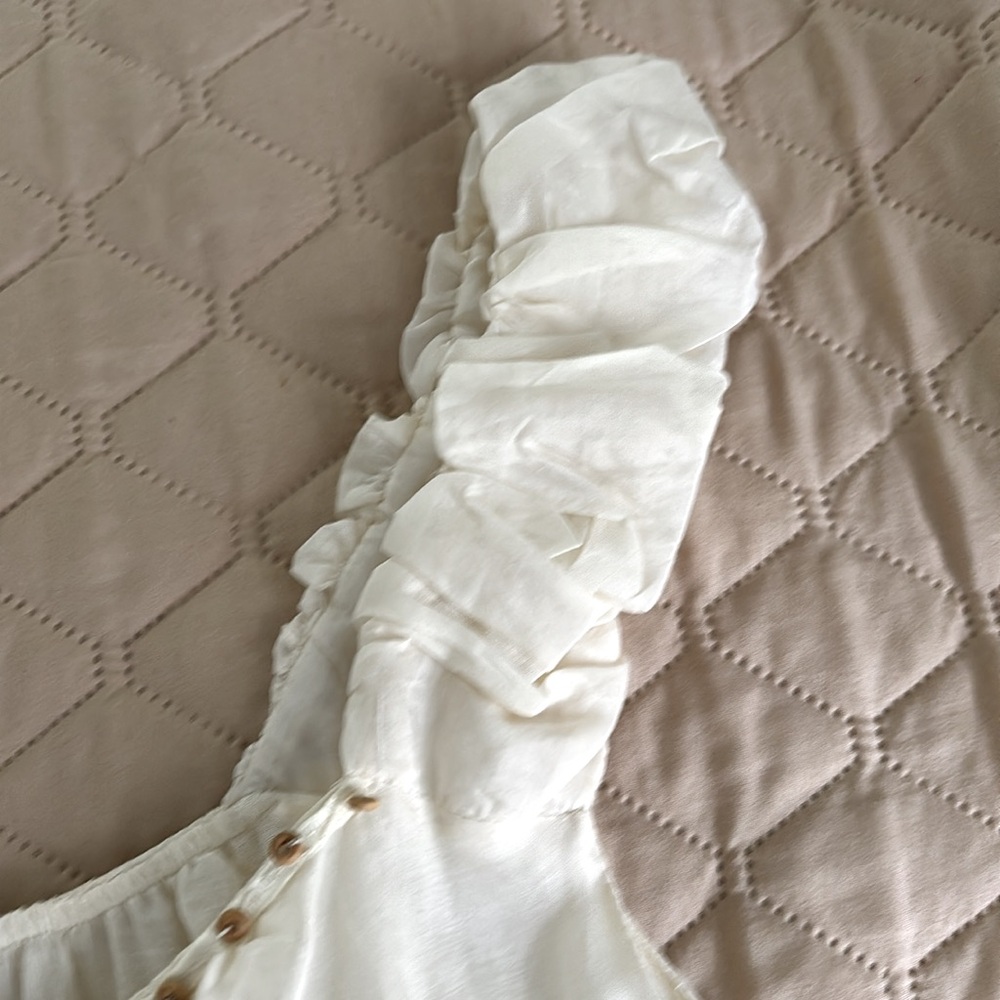 Sundance Ivory boho embroidered flowers crochet Sleeveless Dress Size‎ M NWOT - Picture 10 of 13